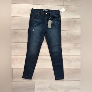 NWT Wit & Wisdom Dark Indigo Distressed Skinny Jeans Size 10
